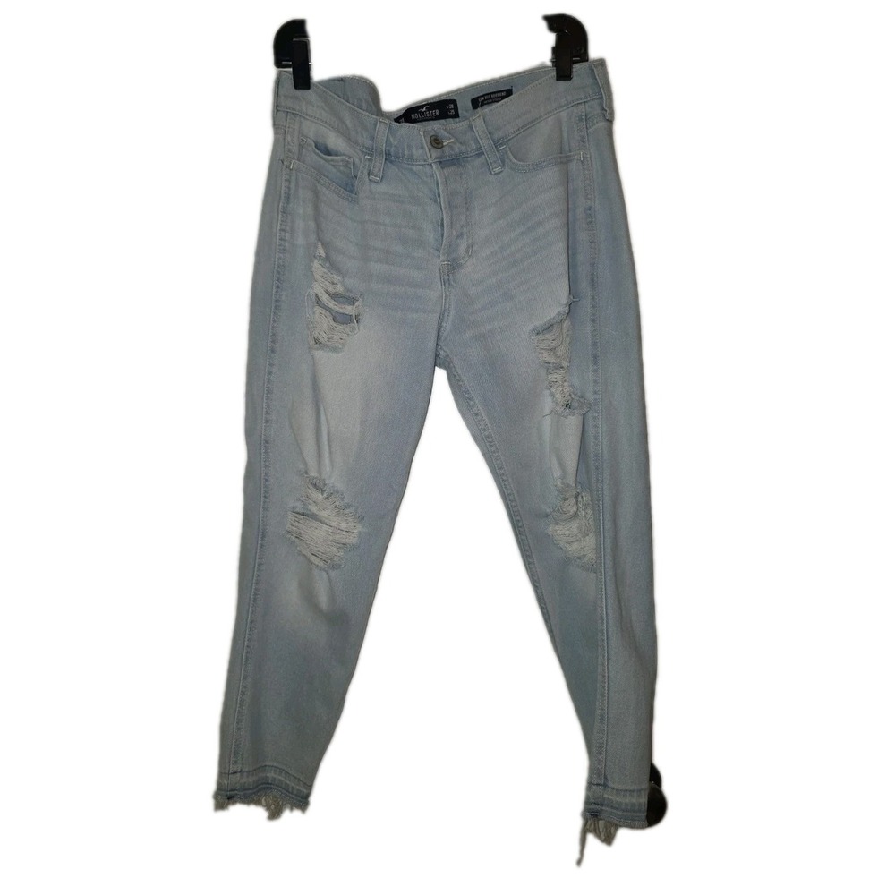 Hollister Women's Sz 28×25 Low Rise Boyfriend Jeans Vintage‎ Stretch Light Blue